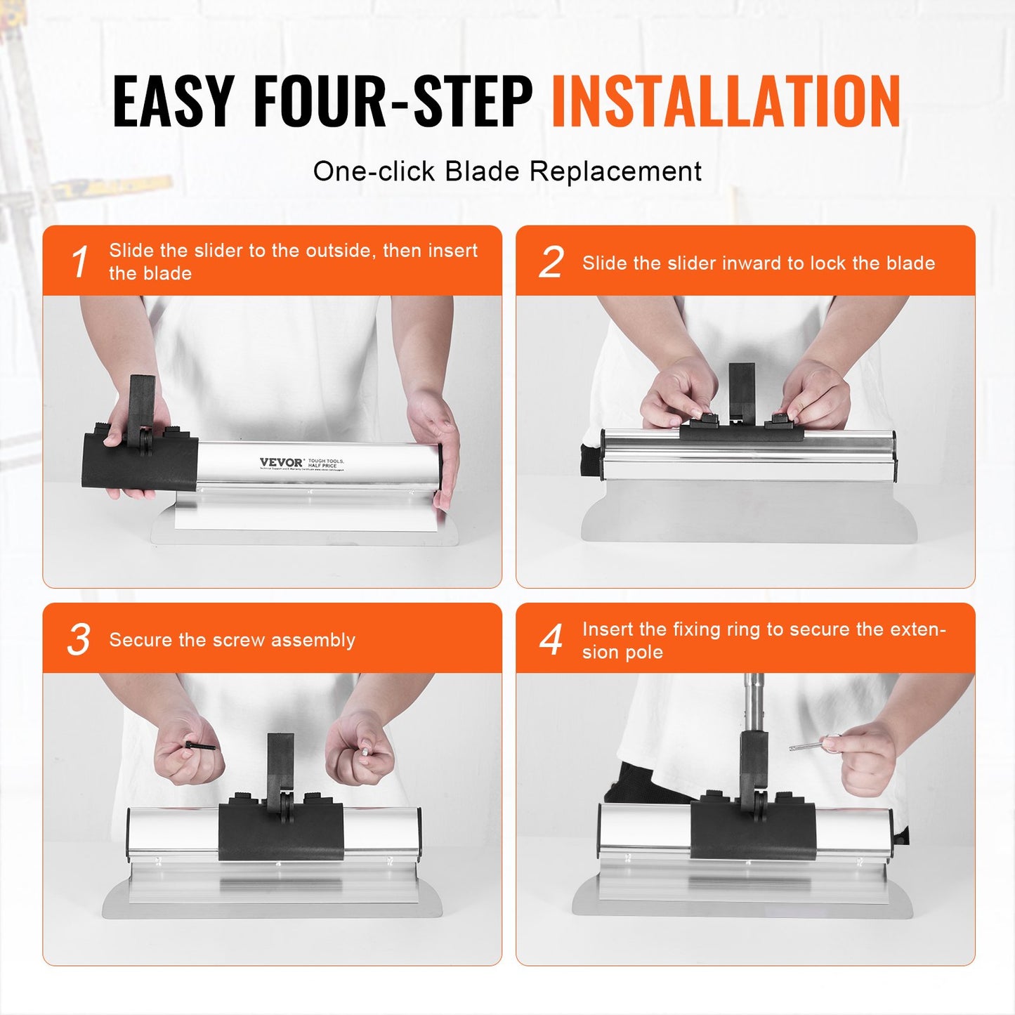 Gipsskimningsbladssats, 7/10/14/16/24 i skimningsblad + 34 - 81,6 tums förlängningshandtagsstång, kniv i rostfritt stål Professionella skimcoatverktyg, för gips/vägg/gipsskiva