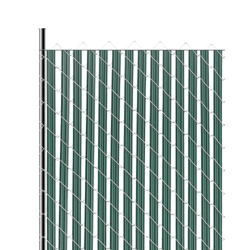 Bottom Locking Privacy Slats, Single-Wall Vertical Bottom-Locking Slats for Chain-Link Fence, High-Density HDPE Chain Link Slats Ideally Fit 4' High Fence for Garden, Farm, Sports Field(Green)