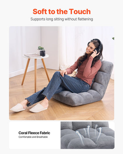 Golvstol med ryggstöd Fällbar soffstol 14 justerbara positioner