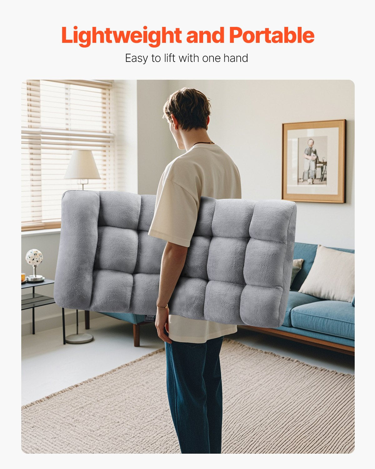 Golvstol med ryggstöd Fällbar soffstol 14 justerbara positioner