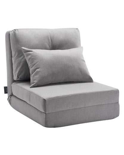 Convertible Flip Chair with 5 Adjustable Positions Floor Lazy Sofa Gray