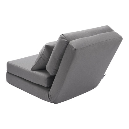 Convertible Flip Chair with 5 Adjustable Positions Floor Lazy Sofa Gray