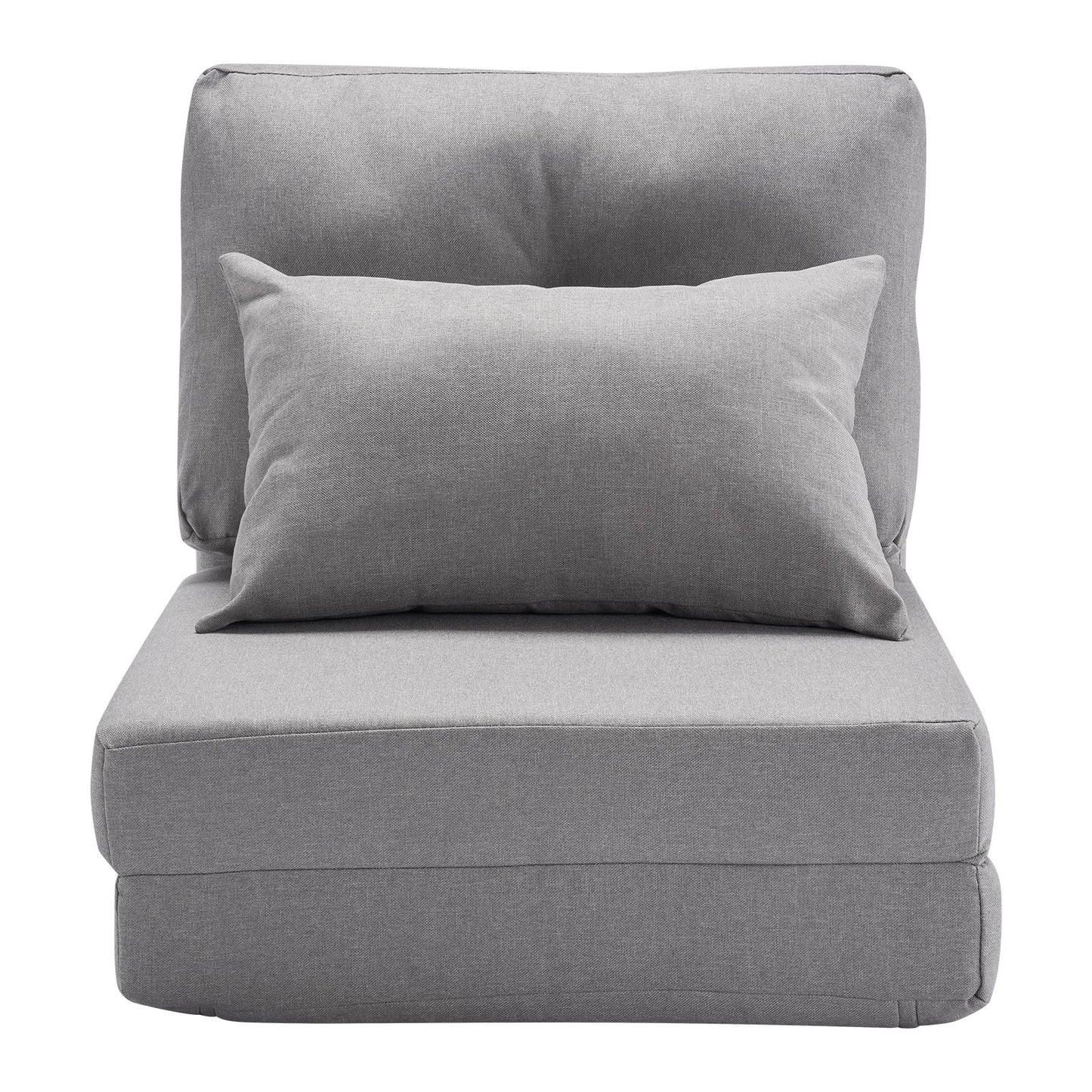 Convertible Flip Chair with 5 Adjustable Positions Floor Lazy Sofa Gray