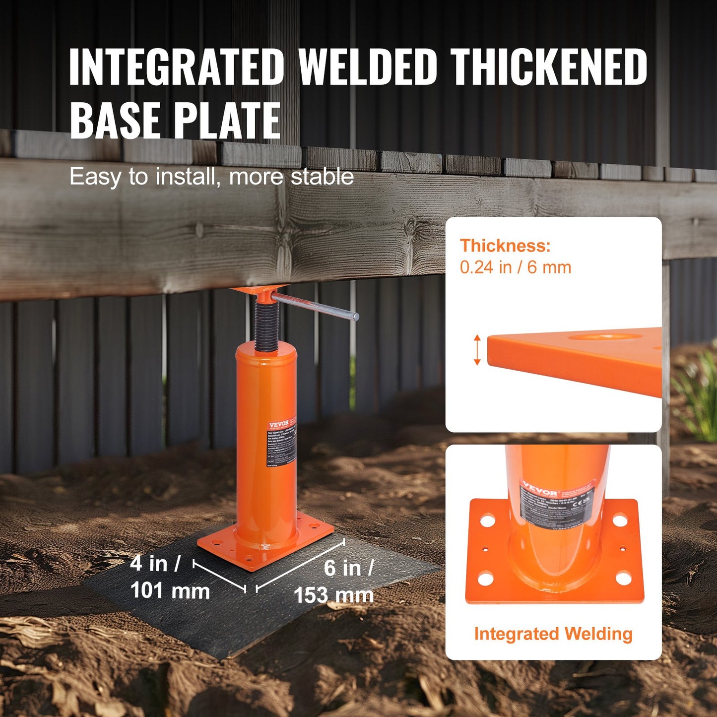 2ST Justerbar golvuttag Stolpehus golvavjämningslyft 12"-16" höjd