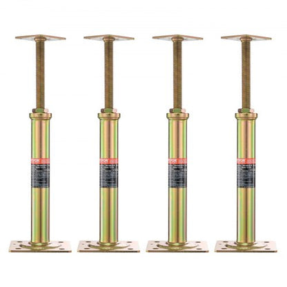 House Floor Jacks, 4 Pack, 11.6"-16" Height Range, 2500 lbs Max Load Capacity Per Unit, Adjustable Support Beam Basement Jack Post for Leveling, Galvanized Telescoping Jack for Temporary Support