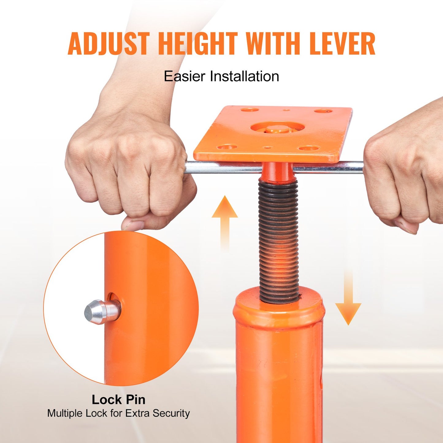 Adjustable Floor Leveling Post House Floor Leveling Lift 56"-100" Height Range