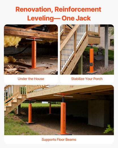 House Floor Jacks, 2 Pack 19-36 Inch Height Range, 18000 lbs Max Load Capacity, Adjustable Support Beam Basement Jack Post Pole for Leveling, Lift Steel Telescoping Post for Temporary Support