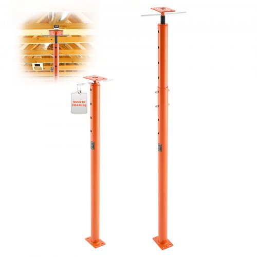 House Floor Jacks, 2 Pack 53-93 Inch Height Range, 18000 lbs Max Load Capacity, Adjustable Support Beam Basement Jack Post Pole for Leveling, Lift Steel Telescoping Post for Temporary Support