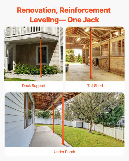 House Floor Jacks, 2 Pack 54-150 Inch Height Range, 11200 lbs Max Load Capacity, Adjustable Support Beam Basement Jack Post Pole for Leveling, Lift Steel Telescoping Post for Temporary Support