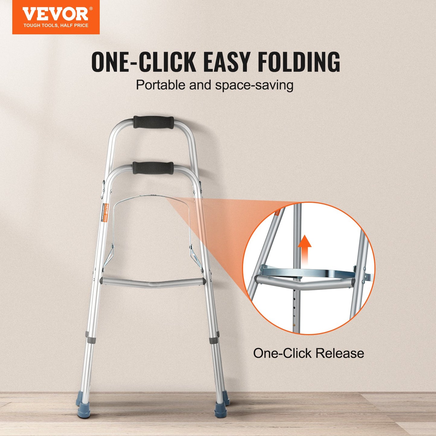 Folding Hemi Walker One Arm Mobility Walker for Senior &amp; Adjustable Height