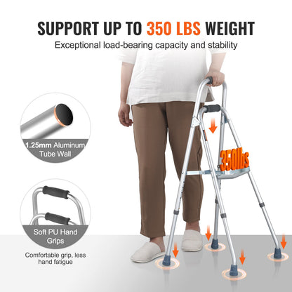 Folding Hemi Walker One Arm Mobility Walker for Senior &amp; Adjustable Height