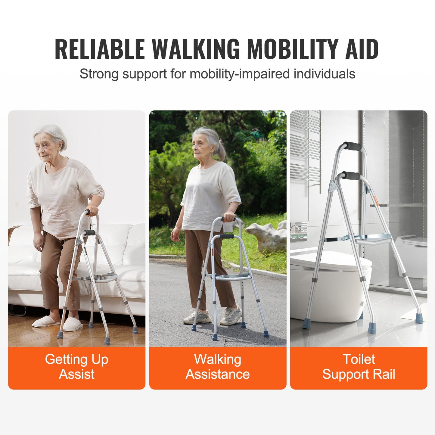 Folding Hemi Walker One Arm Mobility Walker for Senior &amp; Adjustable Height