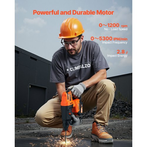 20 V SDS-Plus bürstenloser Akku-Bohrhammer-Satz, 1200 U/min, 4 Funktionen