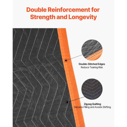 Flyttfiltar 6 st, 1829 x 1016 mm (14,5 kg/dz) Stora packfiltar med bomullsfyllning, kraftig non-woven vadderad flyttfilt för frakt, inslagning, skydd av möbler |  EU