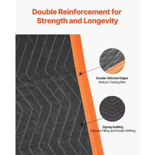 Flyttfiltar 12 st, 1829 x 1016 mm (14,5 kg/dz) Stora packfiltar med bomullsfyllning, kraftig non-woven vadderad flyttfilt för frakt, inslagning, skydd av möbler |  EU