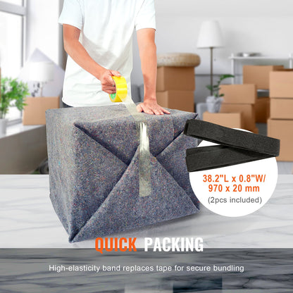 Moving Blankets, 72" x 54", 21 lbs/dz Weight, 24 Packs, Professional Recycled Cotton Blanket, Large Heavy Duty Moving Pads Perfect for Protecting Furniture, Floors, Appliances