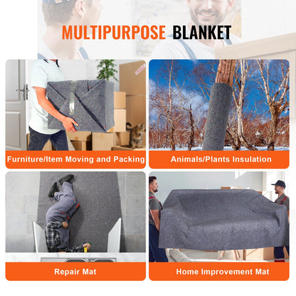 Moving Blankets, 72" x 54", 21 lbs/dz Weight, 24 Packs, Professional Recycled Cotton Blanket, Large Heavy Duty Moving Pads Perfect for Protecting Furniture, Floors, Appliances