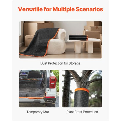 Flyttfiltar 6 st, 2032 x 1829 mm (15,9 kg/dz) Stora packfiltar med bomullsfyllning, kraftig non-woven vadderad flyttfilt för frakt, inslagning, skydd av möbler |  EU