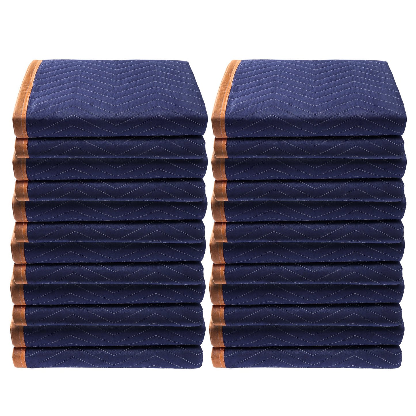 Moving Blankets, 80" x 72", 35 lbs/dz Weight, 12 Pack, Professional Non-Woven and Recycled Cotton Blanket, Heavy Duty Moving Mats to Protect Furniture, Floors, Appliances, Blue/Orange