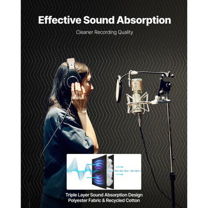 ljuddämpande filtar, ljudisolerade gardiner med 2032 x 1219 mm, ljudisolerad filt med öljetter, studiofilt med öljetter, för fönster, dörr, ljusblockerare, musikinspelning, svart |  EU