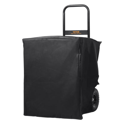Vedvagn, 113,4 kg Kapacitet, förvaringsmaskin för vedställ utomhus och inomhus med PU-hjul och vattentät duk, kraftig stålvagn, vedbärare för öppen spis, eldstad, svart