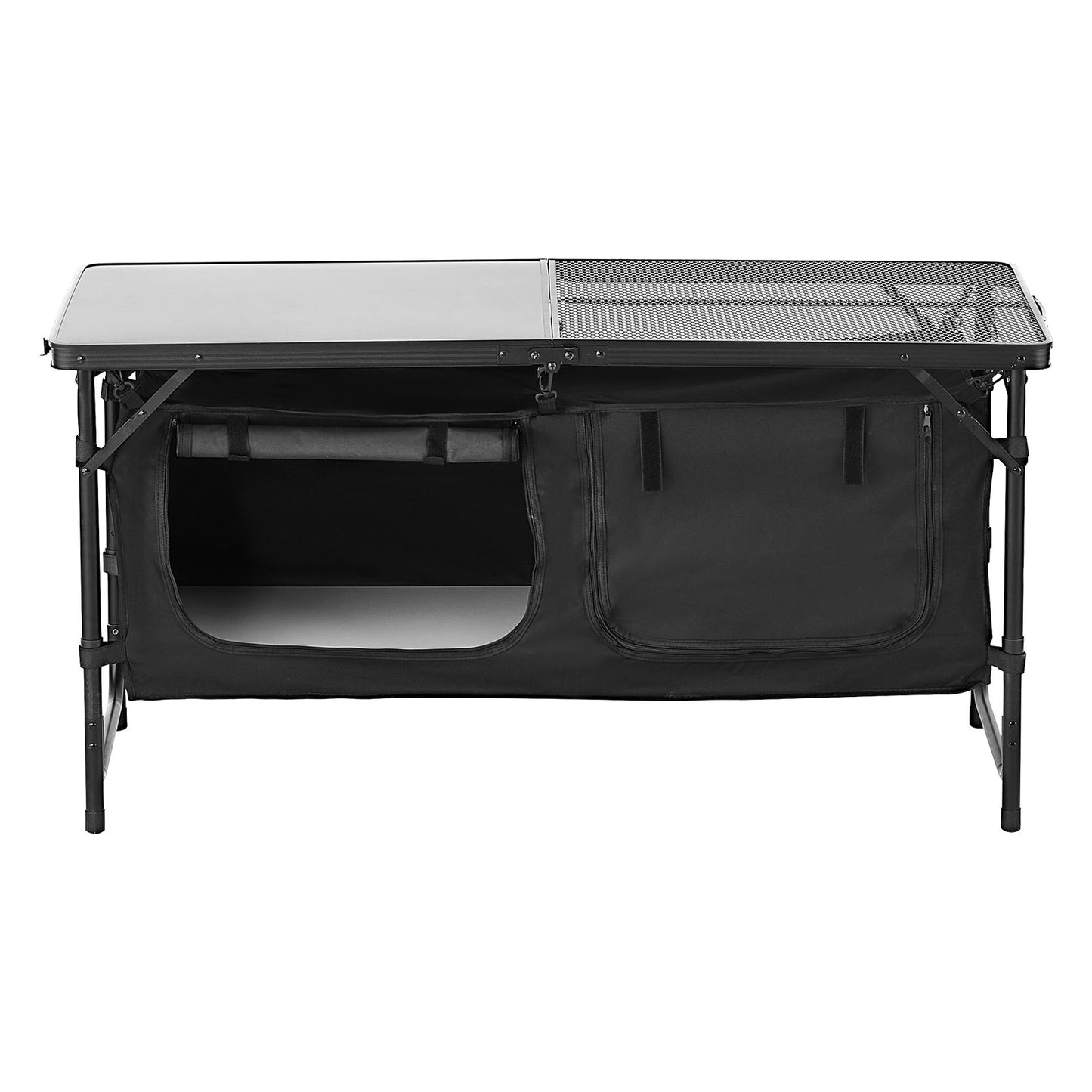 Camping Kitchen Table Foldable Portable Adjustable Cooking Station Storage