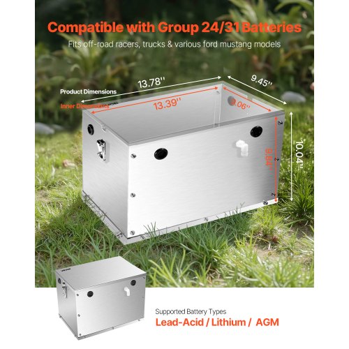 Battery Box Group 24/31 Aluminum Alloy Shell for Off-Road Vehicles and Trucks