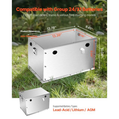 Battery Box Group 24/31 Aluminum Alloy Shell for Off-Road Vehicles and Trucks
