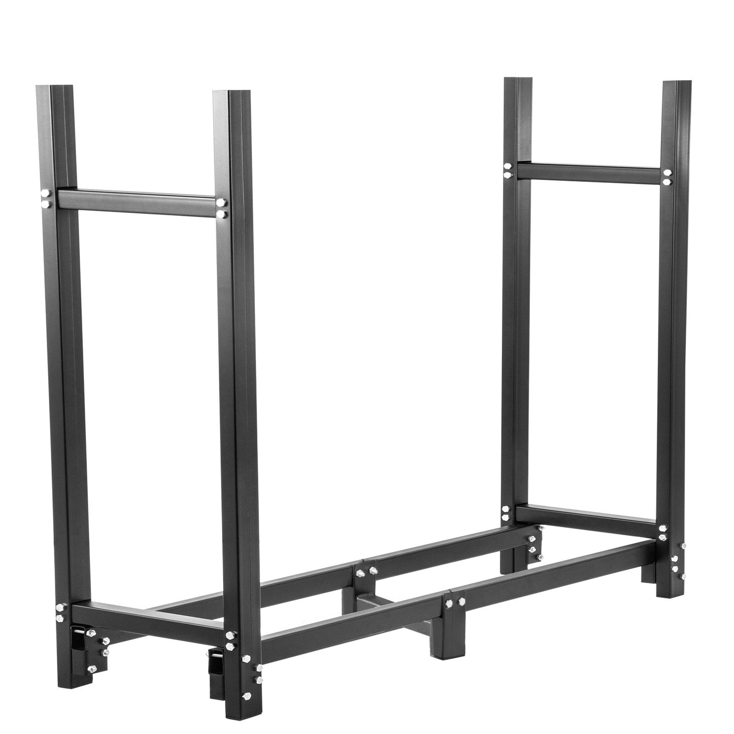 Kaminholzregal, 6 Fuß Kaminholzregal für den Außenbereich, schwarzes Kaminholzregal, Stahl-Kaminholzregal für den Außenbereich, Brennholzhalter mit 1300 Pfund Tragkraft, Brennholzregal mit Deckel und Kaminwerkzeugsatz