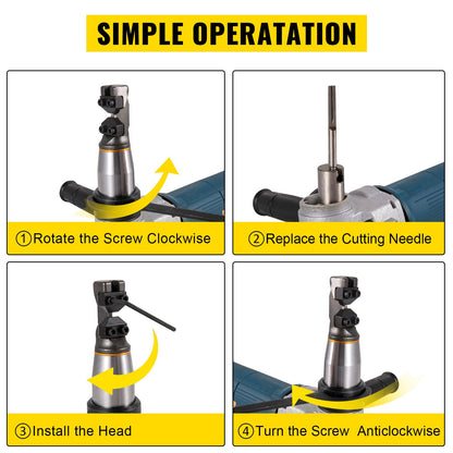 Electric Metal Nibbler 625W Nibbler Metal Cutter 1000RPM High Speed Rotor 0.16in/4mm Metal Nibbler 110V w Replaced Blades Storage Case Sheet Metal Nibbler for Cutting Stainless Steel, Aluminium