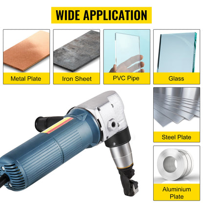 Electric Metal Nibbler 625W Nibbler Metal Cutter 1000RPM High Speed Rotor 0.16in/4mm Metal Nibbler 110V w Replaced Blades Storage Case Sheet Metal Nibbler for Cutting Stainless Steel, Aluminium