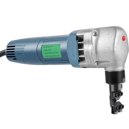 Electric Metal Nibbler 380W Nibbler Metal Cutter 1800RPM High Speed Rotor Metal Nibbler 220V with Replaceable Blades Storage Bag Sheet Metal Nibbler for Cutting Stainless Steel, Aluminum, Plastic