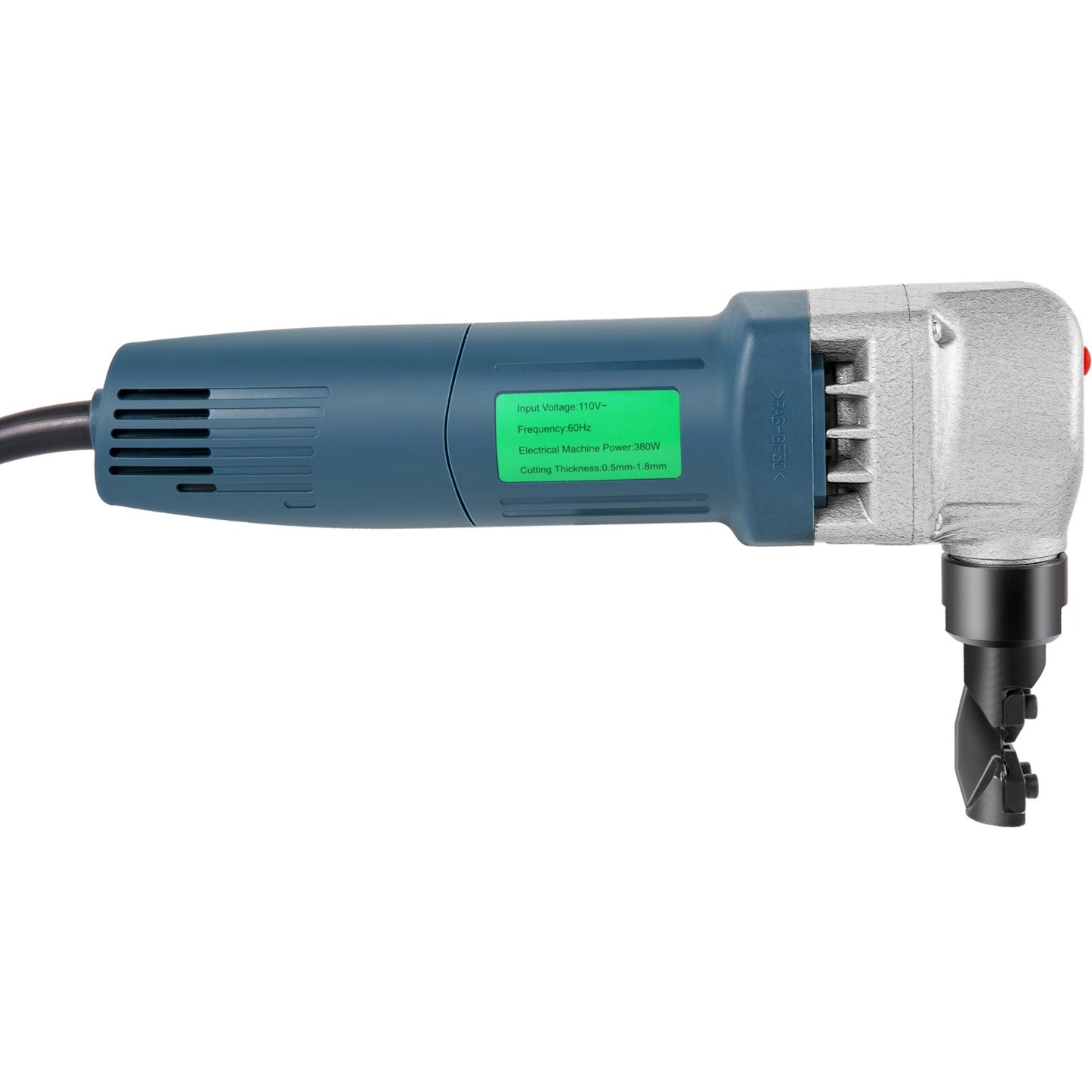 Electric Metal Nibbler 380W Nibbler Metal Cutter 1800RPM High Speed Rotor Metal Nibbler 220V with Replaceable Blades Storage Bag Sheet Metal Nibbler for Cutting Stainless Steel, Aluminum, Plastic