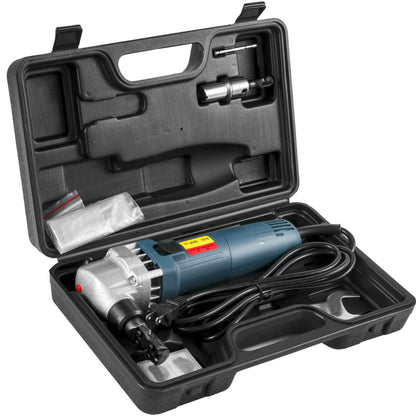 Electric Metal Nibbler 380W Nibbler Metal Cutter 1800RPM High Speed Rotor Metal Nibbler 220V with Replaceable Blades Storage Bag Sheet Metal Nibbler for Cutting Stainless Steel, Aluminum, Plastic