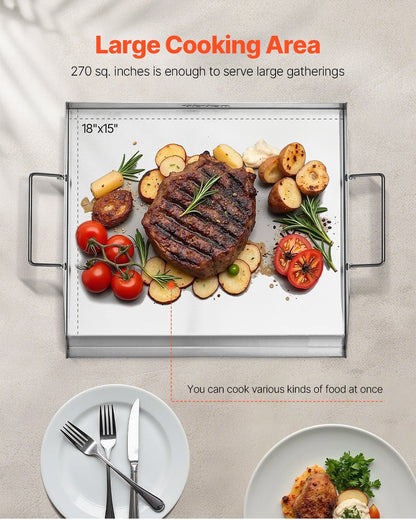 18x16 in Flache Edelstahl Barbecue Grill Universal BBQ Grill Pan Küchengeschirr