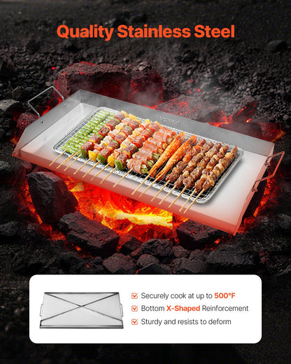 32x16 in Edelstahl Flache Grill Platte Universal BBQ Grill Pan Küche Utensilien