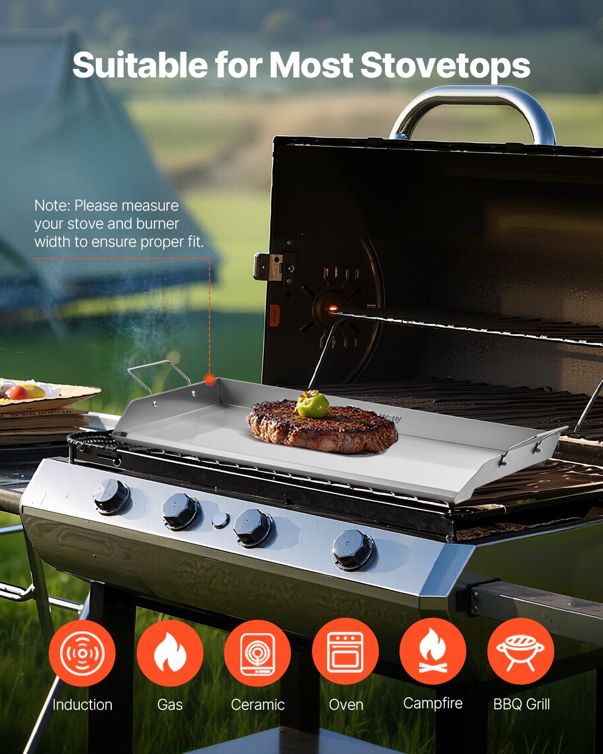 32x16 in Edelstahl Flache Grill Platte Universal BBQ Grill Pan Küche Utensilien