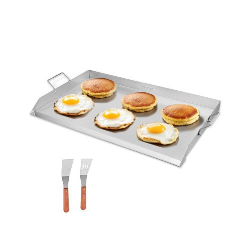 Stainless Steel Griddle, 36x22 inch Universal Flat Top Rectangular Plate, Gas Grill Griddle for BBQ Grill, Teppanyaki, Portable Family Cookware with Handle, for Camping Tailgating Party