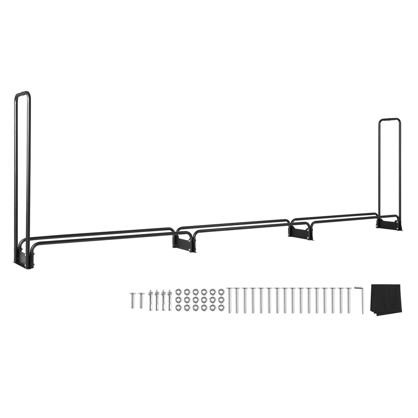 12.7 FT Outdoor Firewood Rack with Lid, 152x14.2x46.1 Inch, Heavy Duty Firewood Holder &amp; 600D Oxford Waterproof Lid for Fireplace, Patio, Indoor/Outdoor Log Storage Rack for 3/4 Cord Firewood