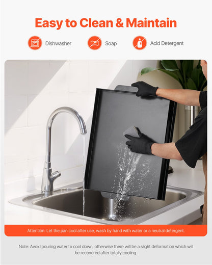 22x16 in Flat Top Griddle Carbon Steel Universal BBQ Grill Pan Kochgeschirr