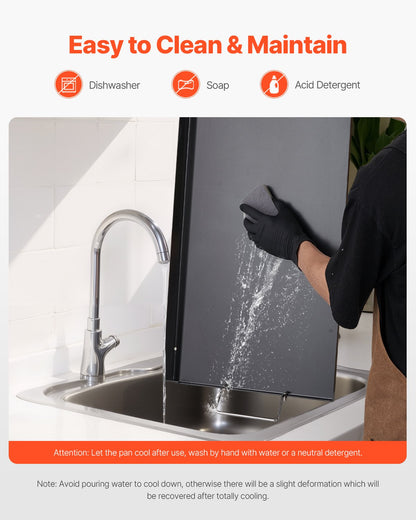 24x16 in Flat Top Griddle Carbon Steel Universal BBQ Grill Pan Kochgeschirr