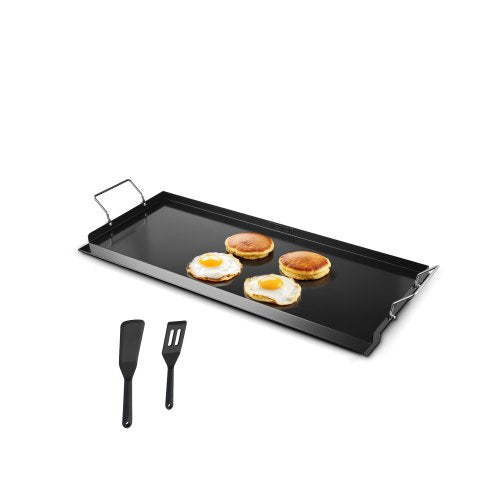 Carbon Steel Griddle, 32x14 inch Universal Flat Top Rectangular Plate, Gas Grill Griddle for BBQ Grill, Teppanyaki, Portable Family Cookware with Handle, for Camping Tailgating Party