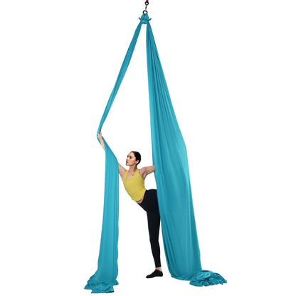 Aerial Silk &amp; Yoga-Schaukel, 11 Yards, Aerial-Yoga-Hängematten-Set mit 100 g/m² Nylongewebe, kompletter Takelage-Hardware und einfacher Installationsanleitung, Anti-Schwerkraft-Fliegen für Fitness-Bodybuilding aller Niveaus, Blau