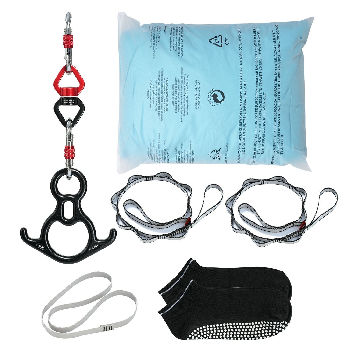 Aerial Silk &amp; Yoga-Schaukel, 11 Yards, Aerial-Yoga-Hängematten-Set mit 100 g/m² Nylongewebe, kompletter Takelage-Hardware und einfacher Installationsanleitung, Anti-Schwerkraft-Fliegen für Fitness-Bodybuilding aller Niveaus, Blau