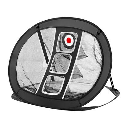 Golfchip-Netz, Pop-Up-Golf-Trainingsnetz, tragbares Golf-Schlaghilfenetz für drinnen und draußen mit Zielscheibe/Matte/Bällen/T-Shirt/Tragetasche, für den Trainingsschwung auf der Driving Range im Hinterhof, Geschenk für Männer, Schwarz