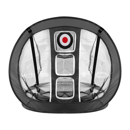 Golfchip-Netz, Pop-Up-Golf-Trainingsnetz, tragbares Golf-Schlaghilfenetz für drinnen und draußen mit Zielscheibe/Matte/Bällen/T-Shirt/Tragetasche, für den Trainingsschwung auf der Driving Range im Hinterhof, Geschenk für Männer, Schwarz