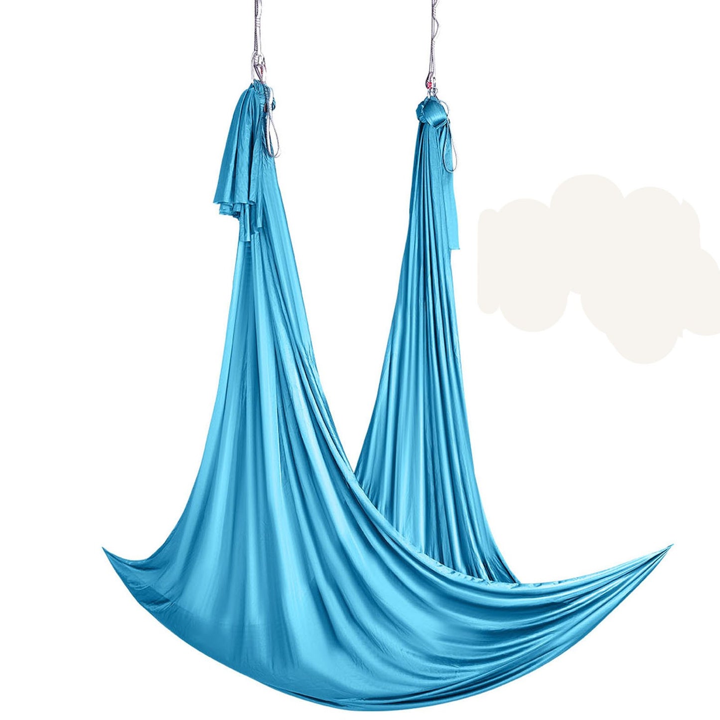 Aerial Yoga Hängematte &amp; Schaukel, 5,5 Yards, Aerial Yoga Starter Kit mit 100 g/m² Nylongewebe, komplette Takelage-Hardware und einfache Installationsanleitung, Anti-Schwerkraftfliegen für Fitness-Bodybuilding aller Niveaus, Blau