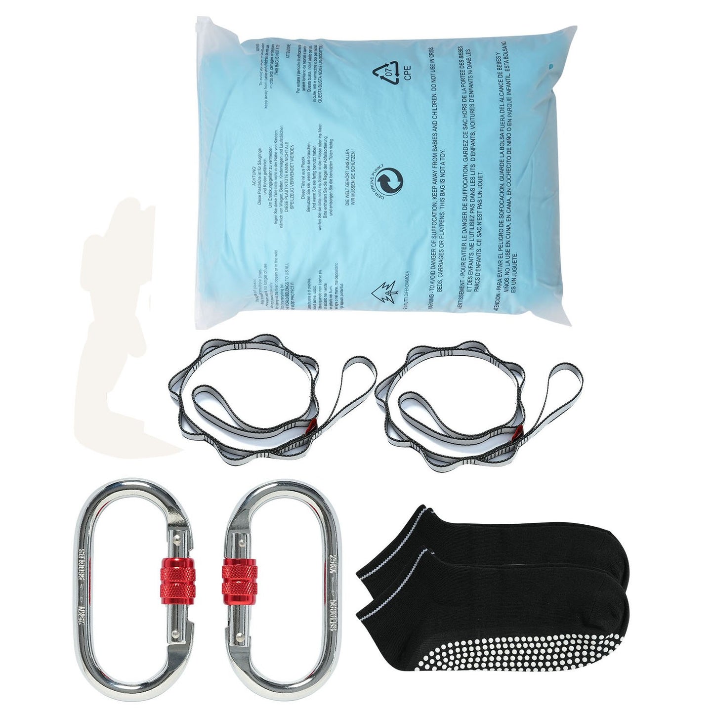 Aerial Yoga Hängematte &amp; Schaukel, 5,5 Yards, Aerial Yoga Starter Kit mit 100 g/m² Nylongewebe, komplette Takelage-Hardware und einfache Installationsanleitung, Anti-Schwerkraftfliegen für Fitness-Bodybuilding aller Niveaus, Blau