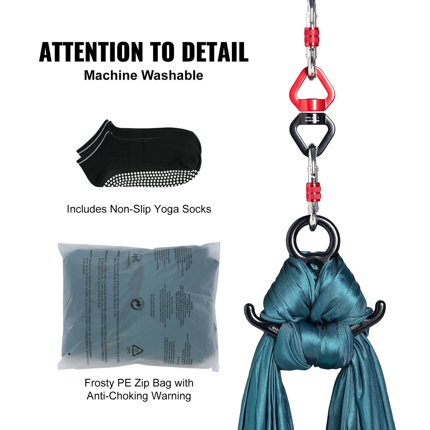 Aerial Silk & Yoga Swing, 8,7 Yards, Aerial Yoga Hängmatta Kit med 100gsm nylontyg, Fullrigging Hårdvara och enkel installationsguide, Antigravity Flying för alla nivåer Fitness Bodybuilding, Grön