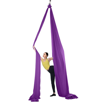 Aerial Silk &amp; Yoga-Schaukel, 8,7 Yards, Aerial-Yoga-Hängematten-Set mit 100 g/m² Nylongewebe, komplette Takelage-Hardware und einfache Installationsanleitung, Anti-Schwerkraft-Fliegen für Fitness-Bodybuilding aller Niveaus, Lila